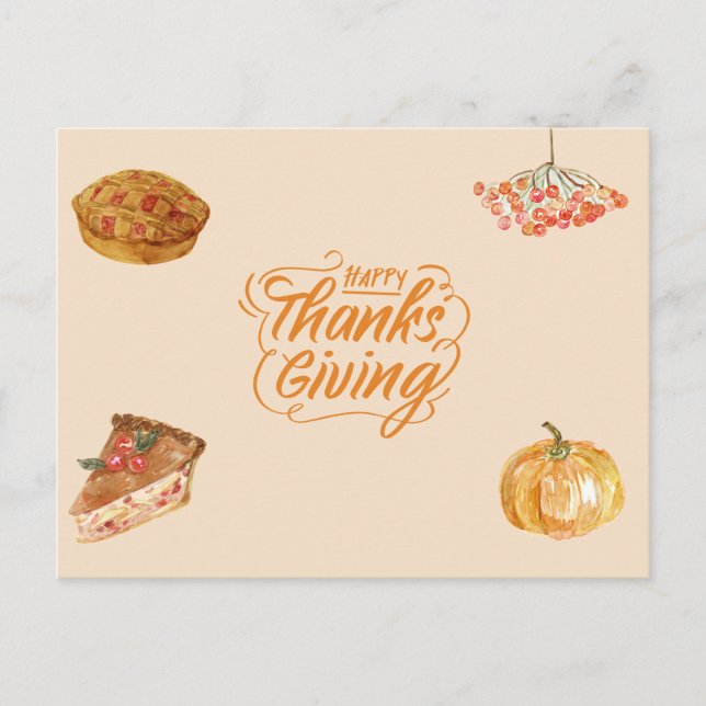 Postal Festiva Día de Acción de Gracias (Anverso)