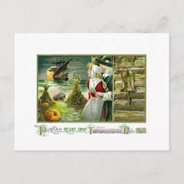 Postal Festiva Día de Acción de Gracias de Peregrino de 1620