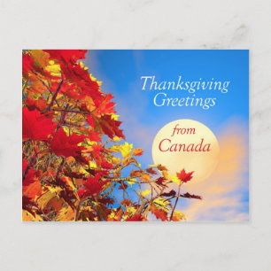 Postal Festiva Día de Acción de Gracias desde Canadá