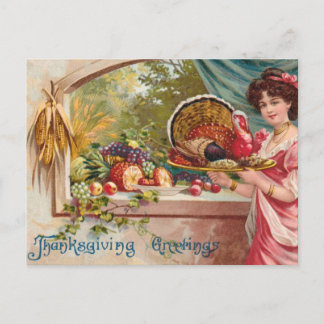 Postal Festiva Día de Acción de Gracias Vintage