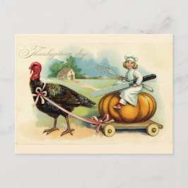Postal Festiva Día de Acción de Gracias Vintage