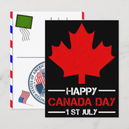 Postal Festiva Día de Canadá y Celebración del Día de la Independ