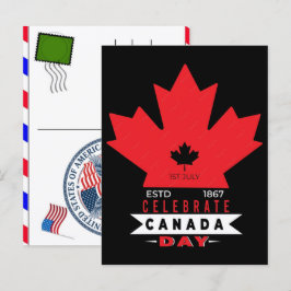 Postal Festiva Día de Canadá y Celebración del Día de la Independ