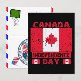 Postal Festiva Día de Canadá y Celebración del Día de la Independ