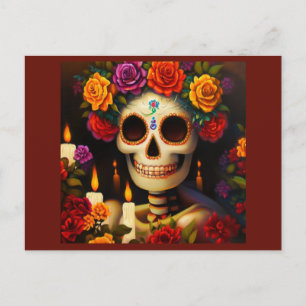 Postal Festiva Día de la Calavera Azúcar Muerta 3