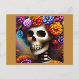 Postal Festiva Día de la Calavera del Azúcar Muerto 1