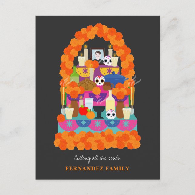 Postal Festiva Día de la fiesta de halloween muerta (Anverso)