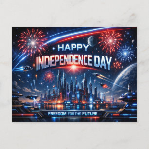 Postal Festiva Día de la Independencia Patriótico Futurista