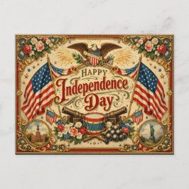 Postal Festiva Día de la Independencia Victoriano Americano