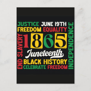 Postal Festiva Día de la Libertad Juneteenth 1865 Historia Negra