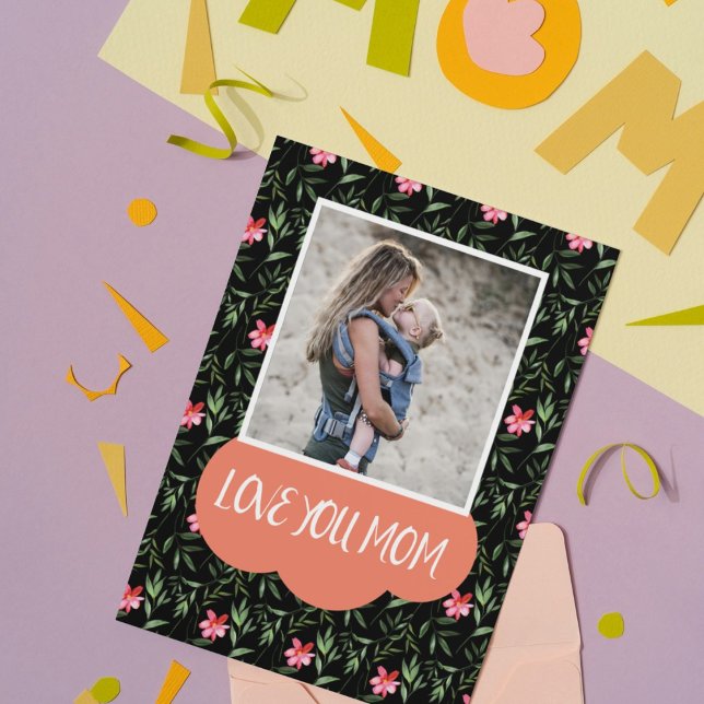 Postal Festiva Día de la Madre floral (Subido por el creador)