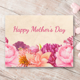 Postal Festiva Día de la Madre para la abuela Jardín floral rosa