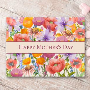 Postal Festiva Día de la Madre para Mamá Floral Moderno Vibrante