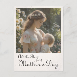 Postal Festiva Día de la Madre: Un tierno abrazo en el jardín