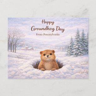 Postal Festiva Día de la marmota de Pensilvania
