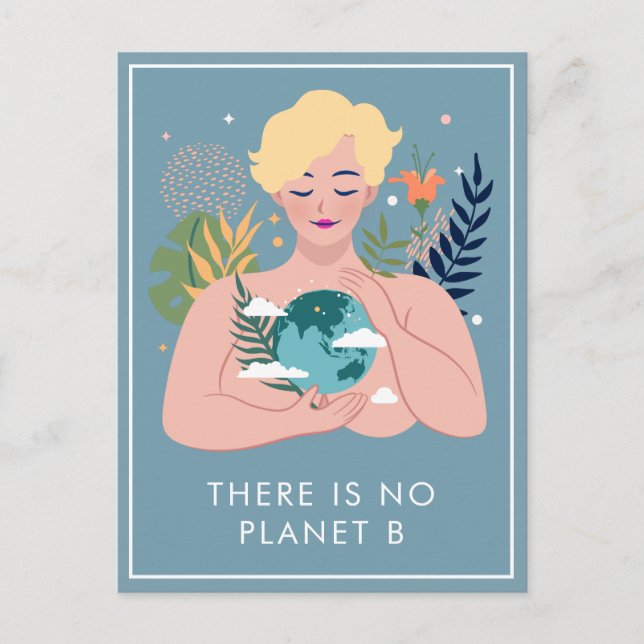 Postal Festiva Día de la Tierra Cambio Climático Conciencia Madre (Anverso)