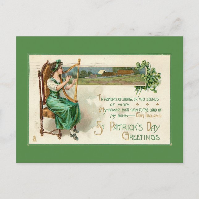 Postal Festiva Día de las Mujeres Victorianas San Patricio (Anverso)