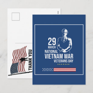 Postal Festiva Día de los Caídos Bandera Americana Gracias Vetera