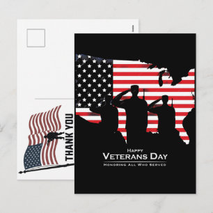 Postal Festiva Día de los Caídos Bandera Americana Gracias Vetera