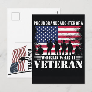 Postal Festiva Día de los Caídos Bandera Americana Gracias Vetera