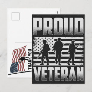 Postal Festiva Día de los Caídos Bandera Americana Gracias Vetera