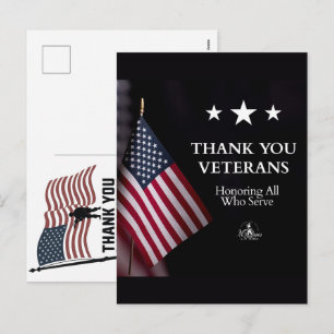Postal Festiva Día de los Caídos Bandera Americana Gracias Vetera