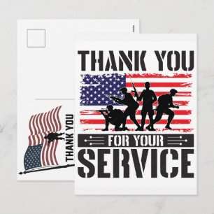 Postal Festiva Día de los Caídos Bandera Americana Gracias Vetera