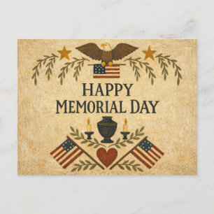 Postal Festiva Día de los Caídos Primitivo Americano
