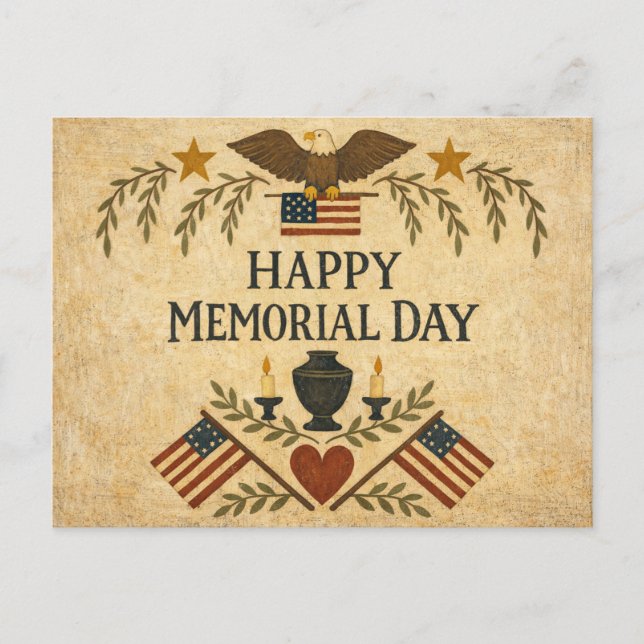 Postal Festiva Día de los Caídos Primitivo Americano (Anverso)
