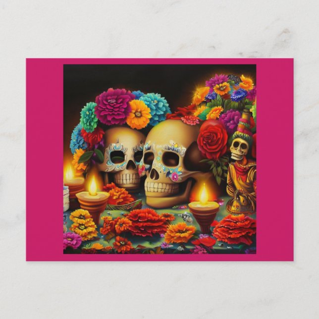 Postal Festiva Día de los muertos (Anverso)