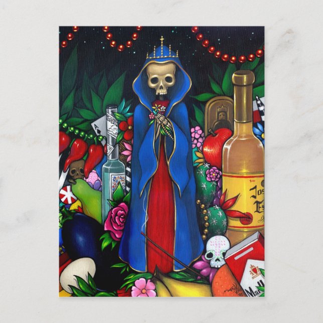 Postal Festiva Día de los Muertos en Santa Muerte (Anverso)