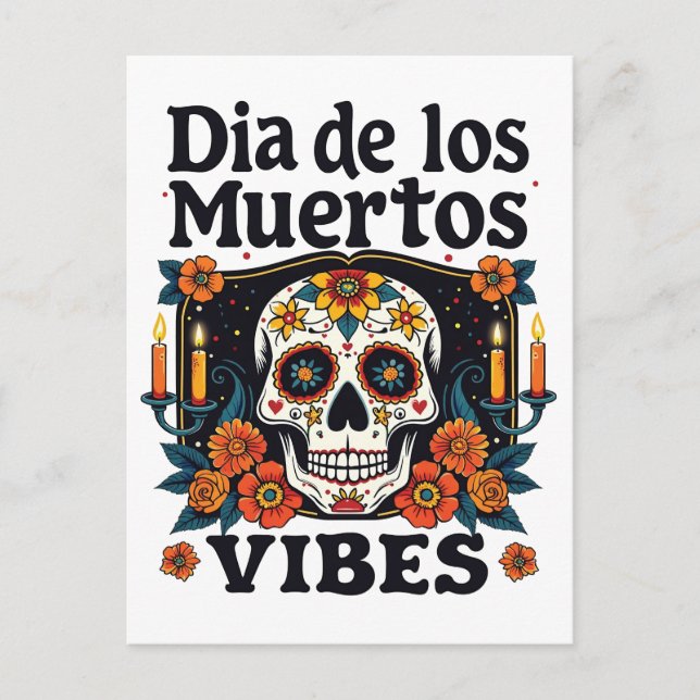 Postal Festiva Día de los muertos Víbes Oaxaca Día de los muertos (Anverso)