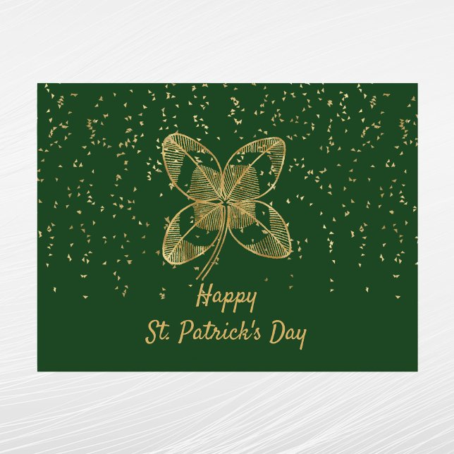 Postal Festiva Día de los Simpatizantes de Shamrock Gold Confetti (Subido por el creador)