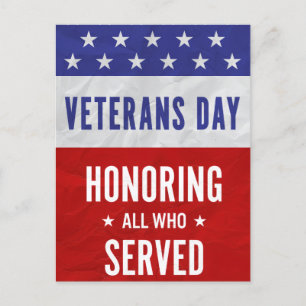 Postal Festiva Día de los Veteranos - Honrando a todos los que si