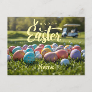 Postal Festiva Día de Pascua de golf para golfista