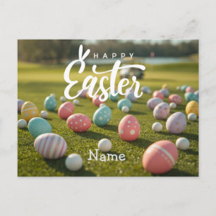 Postal Festiva Día de Pascua de golf para golfista