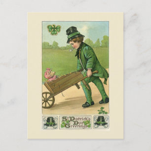 Postal Festiva Día de San Patricio de Irlanda Vintage