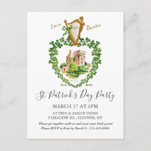 Postal Festiva Día de San Patricio del castillo Blarney celta irl