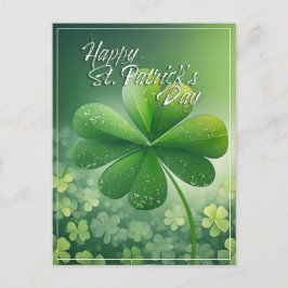 Postal Festiva Día de San Patricio Feliz tréboles verdes (7) c