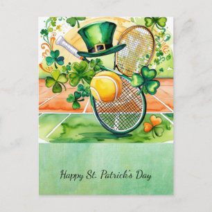 Postal Festiva Día de San Patricio para Jugador de Tenis