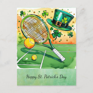 Postal Festiva Día de San Patricio para Jugador de Tenis