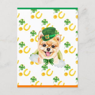 Postal Festiva Día de San Patricio Pomerania Trébol