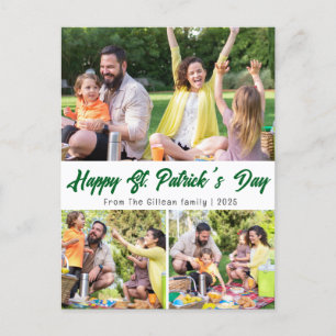 Postal Festiva Día de San Patrick, foto de la familia Green Shamr