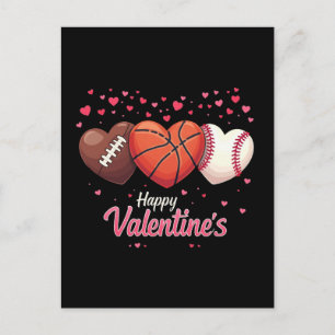 Postal Festiva Día de San Valentín de Béisbol de Baloncesto de Fú