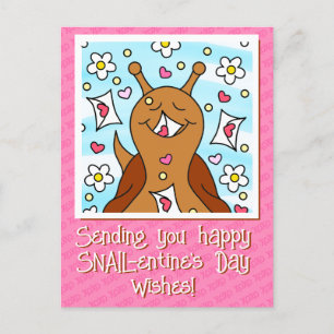 Postal Festiva Día de San Valentín de caracol  