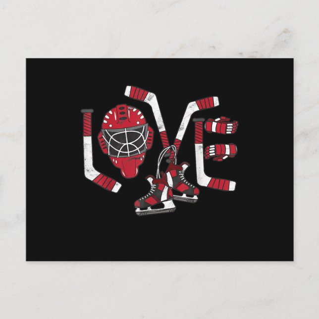 Postal Festiva Día de San Valentín de Hockey sobre Hielo Regalo B (Anverso)