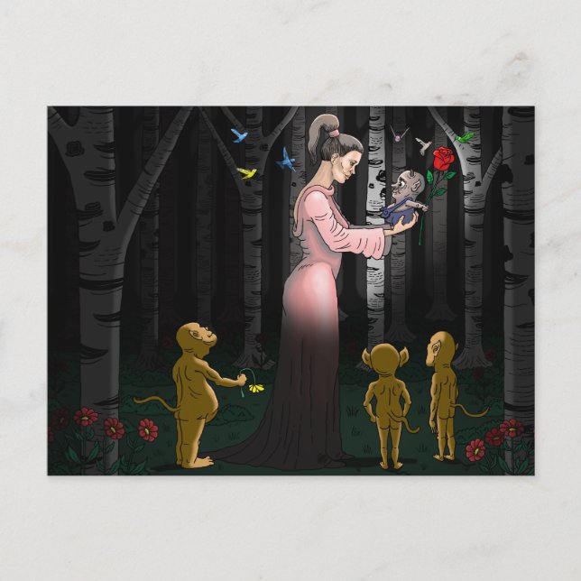 Postal Festiva Día de San Valentín del Amor Duende (Anverso)