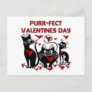 Postal Festiva Día de San Valentín del Ronroneo-fect