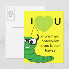 Postal Festiva Día de San Valentín divertido y genial de oruga fr