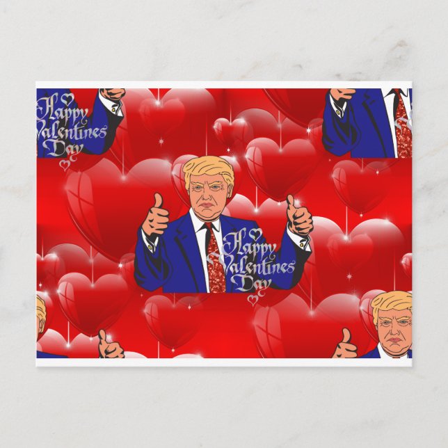 Postal Festiva día de San Valentín donald trump (Anverso)